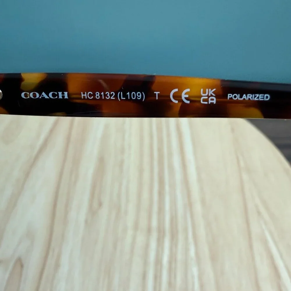 COACH Womens Sunglasses Cat Eye HC8132 Tortoise Gradient Polarized Case & Papers - Picture 10 of 11